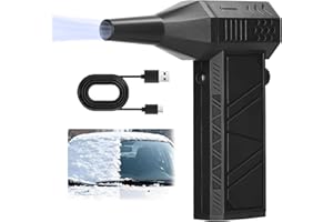 HUITENG XR Mini Turbo Snow Blower, 130,000 RPM Snow Master Pro Turbo Blower for car with Magnetic Nozzle, Portable Snow Whiz Turbo Blower, Ideal for Vehicle Snow Removal and Home Cleaning (Black)