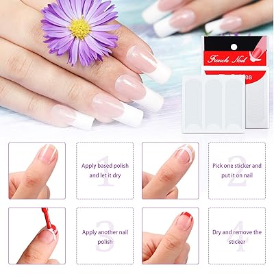 Buy 10 Pieces French Manicure Nail Sticker Self Adhesive French Nail Tip Guides Decals White Half Moon Shaped Manicure Template Stickers For French Nail Art Design 25 Sheets Online In Turkey B05mjkdt