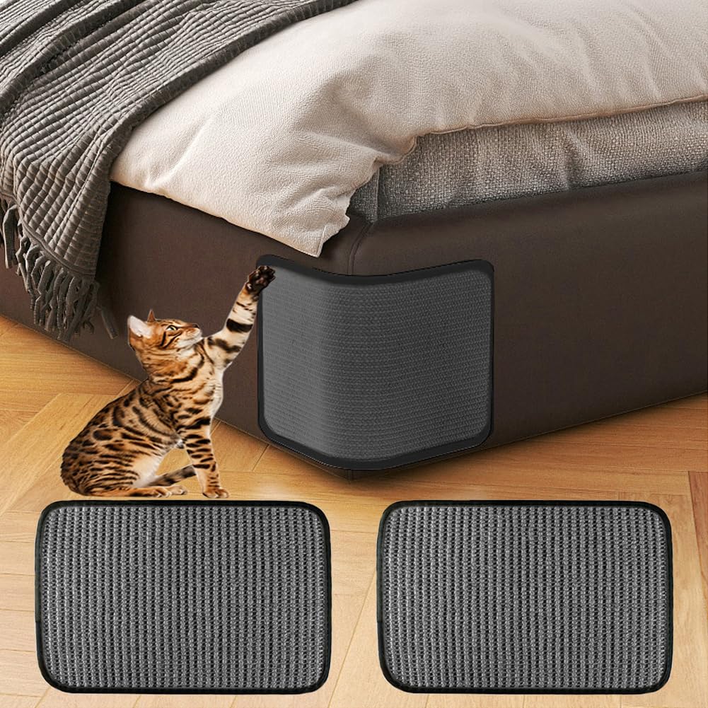 2Pcs Cat Scratching Mat Sofa Furniture Protector Cat Scratcher Board Natural Sisal Kitty Scratching Pad Scratch Couch Cover Guard Claws Care Toy Scratcher Mat Rug for Grinding Claw Protect Furniture