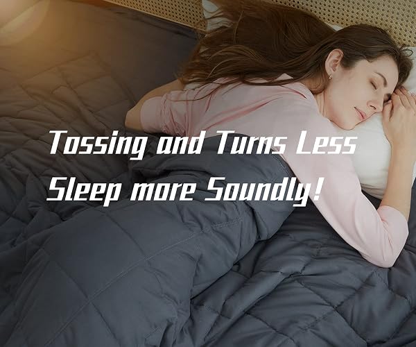 AN COOLING WEIGHTED BLANKETS (15 LBS, 48” X 72”, TWIN SIZE) HEAVY BLANKET FOR ADULT, PREMIUM COTTON WITH NATURAL GLASS BEADS