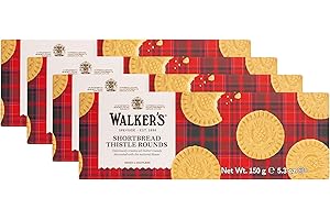 WALKERS Walker's Shortbread Rounds, Pure Butter Shortbread Cookies, 5.3 Oz Box (Pack of 4)