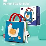 hahaland Baby Sensory Toys 0-6 Months High Contrast Tummy Time Soft Book view 8