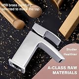 Funime Bathroom Sink Mixer Tap with Waterfall Spout Chrome Brass 1 Hole view 5