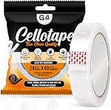 G4GADGET Clear Cello Tape 24mm 45 Micron Thick Pack of 3
