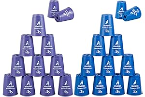 Aivalas Stack Cups, 24pcs Sports Stacking Cup Set Classic Stack Training Game Toys for Boys Girls Kids Stacking Cups with Carry Bag (Blue & Purple)