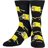 Cool Socks - Pre Historic SpongeBob Socks for Men & Women – Funny Cartoon Crew Sock Featuring SpongeBob Face – Official Nickelodeon Apparel – Comfy & Bold – One Size Fits Most