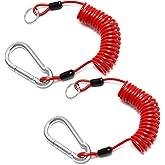 Performore Breakaway Trailer Cable - Heavy Duty Steel Wire Coiled Safety Cables Strap for RV Towing Trailer - Stainless Steel Spring Towing Coil for Enhanced Durability - Extends up to 6ft (2 Pack)