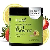 HUM Flatter Me Fiber Supplement for Women & Men, Prebiotics & Digestive Enzymes to Support Weight & Bloating, Digestive & Gut Health, Fiber Powder Drink Mix, Strawberry Lemon - 10 Servings