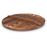 Craft Wok Lid for 16-Inch Woks Traditional Wooden Flat Cover Asian Cookware / 732W323-16in