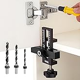 BOXmime Cabinet door Mounting Jig, Cabinet Hardware jig with Adjustable Positioner and Drill Jig, Easily Cabinet Door Positioning Tool for Most Cabinet Doors install (with 3 Drill Bits)