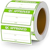 QC Approved Labels 2x1 Inch Green Permanent Adhesive Stickers - Writeable for Warehouse Inventory, Shipping & Quality Control Organization 500 PCS