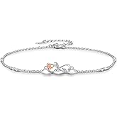 ZOEXUE S925 Sterling Silver Infinity Cross Anklet/Starfish/Rose/Heart/Stethoscope Adjustable Plus Size Beach Anklets Jewelry Gift for Women