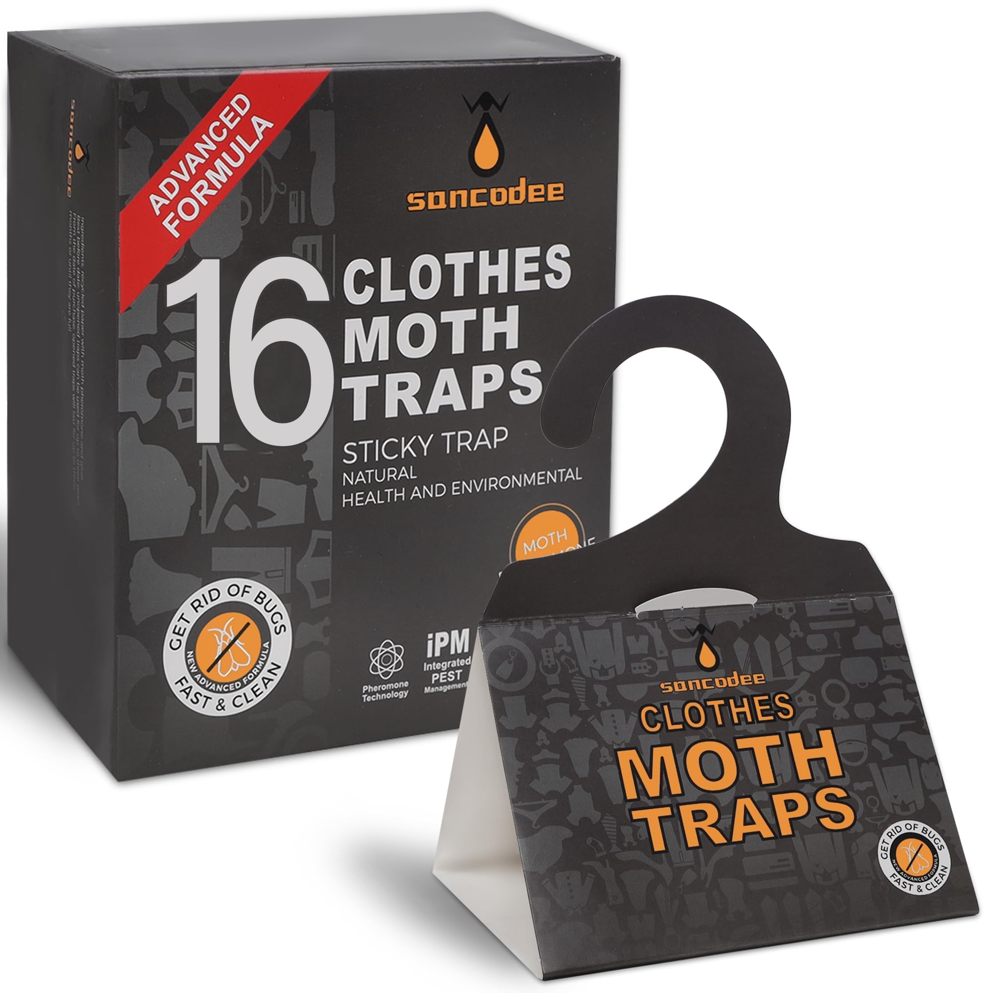 Photo 1 of Sancodee 16 Pack Clothes Moth Traps with Natural Pheromones, Clothing Moth Hanging Glue Trap, Sticky Boards for Closets Moths