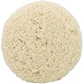 Woolous Wool Buffing Pad, 7 Inch 100% Natural Lambswool Polishing Pad Bonnet Hook and Loop for Car and Boat Polishing, Cutting and Detailing