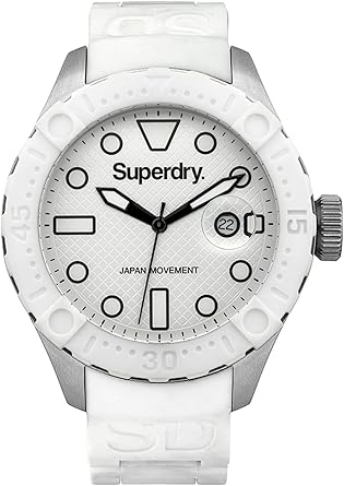 Superdry Correa de Reloj SYG140 W Silicona 22 mm Blanco (Solo ...