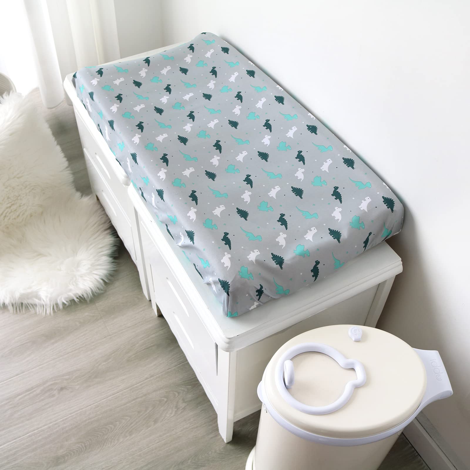 Changing Pad Cover for Boys Girls 2 Pack, Comfy & Breathable Changing Table Cover for 32''x16