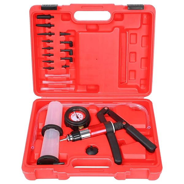 Yonligonju 23PCS Handheld Vacuum Pump Tester Brake Bleeder Kit Brake System Bleeding Tools with