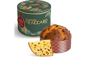 Panettone Italian Cake Classic - 35.2 Oz (1Kg) - by Pasticceria Fraccaro 1932, Panettone Bread with Candied Fruit and Raisins, Perfect as Italian Gift, Product of Italy - Imported from Italy, Christmas Tin Gift