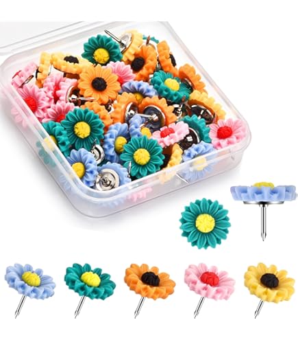 30-Pack Cute Bee Push Pins – Decorative Thumb Tacks For Cork Boards, Bulletin Boards, Photo Walls & Office 8 thumbnail image