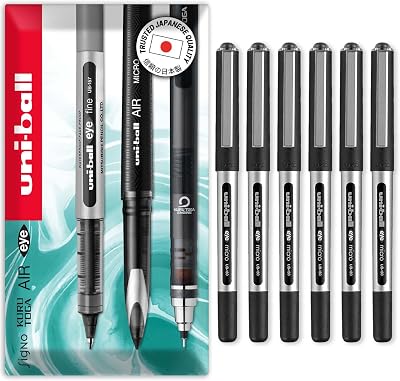 uni-ball Eye Micro UB-150E Gel Pen 0.5 mm Pack of 6 Black