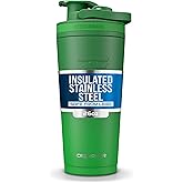 Ice Shaker Insulated Stainless Steel Shaker Bottle | 26oz, Green Color Rush | Cold for 24+ Hours | Insulated Cup with Twist-on Agitator | Odor-Free Bottle for Shakes, Water, Smoothies, Cocktails