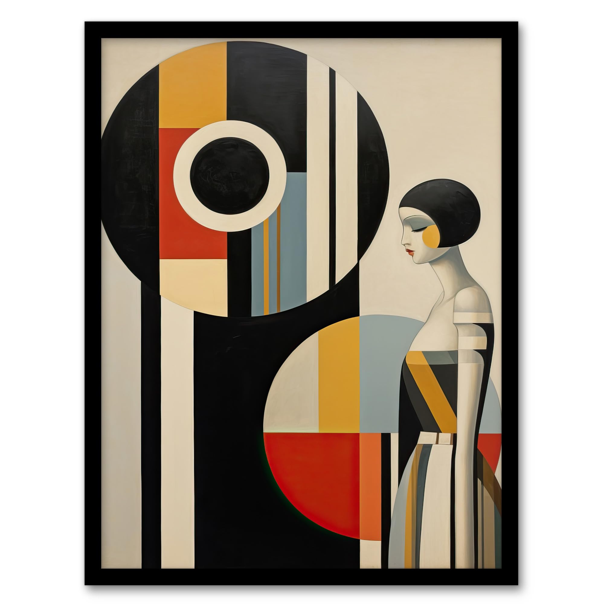 Wee Blue Coo Bauhaus Beauty Stylish Abstract Modern Art Print Framed Poster Wall Decor 12x16 inch