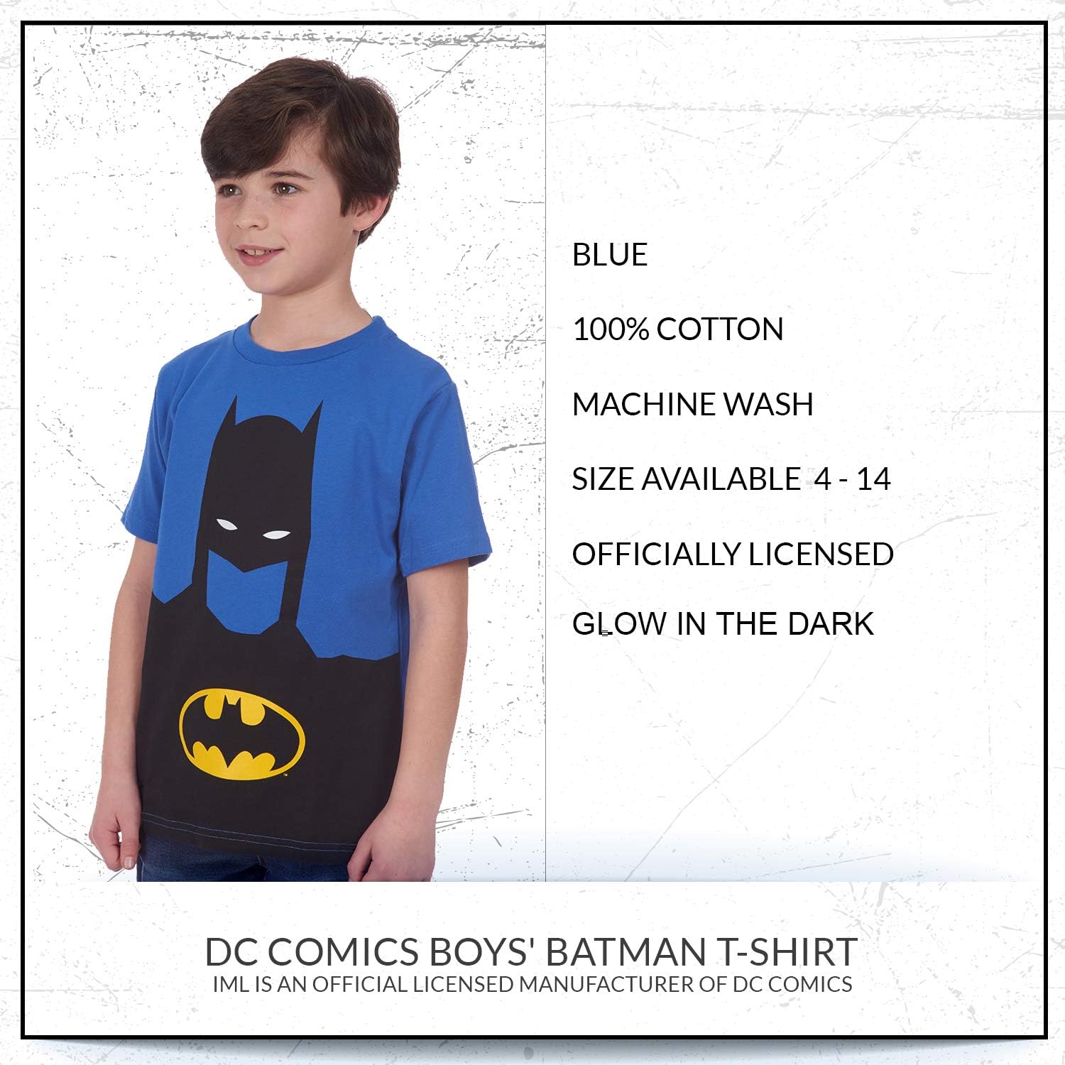 DC Comics Boys' Glow in The Dark T-Shirt – Batman Logo Kids: Clothing