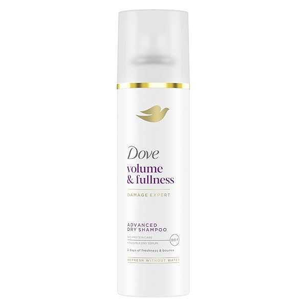 DOVE ADVANCED DRY SHAMPOO VOLUME & FULLNESS REFRESH & REVIVE FLAT HAIR WITHOUT WATER FOR 2 DAYS OF FRESHNESS & BOUNCE 5 OZ
