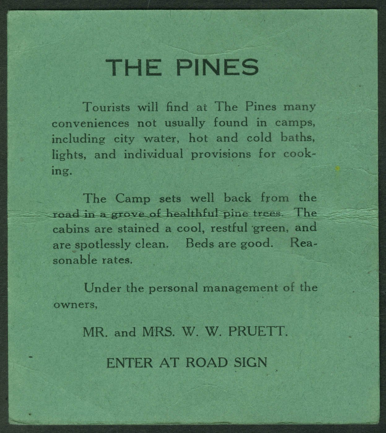 Amazon Com The Pines Cabins 5 Miles N Of Asheville Nc Folder Card