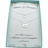 MOM & THREE DAUGHTERS Mother Daughter Necklace Set | Cut Out Heart Necklace | .925 Sterling Silver | Handmade Necklaces | 18 Inch and 16 Inch Chain | Mother Daughter Jewelry