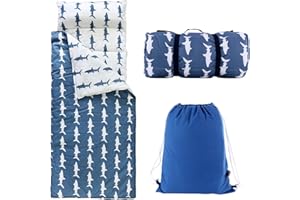 Hi Sprout Toddlers Nap Mat with Removable Pillow and Soft Blanket, Lightweight Daycare Preschool Kindergarten Sleeping Bag, Travel Slumber for Kids Girls Boys