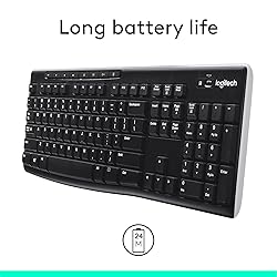 Logitech K270 Wireless Keyboard for Windows, 2.4