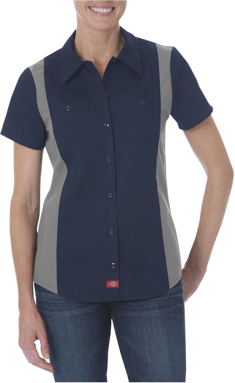 Dickies FS524 Womens Short Sleeve Industrial Color Block Shirt: Clothing