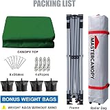 MasterCanopy Durable Ez Pop-up Gazebo 3x3M Forest Green with Roller Bag view 5
