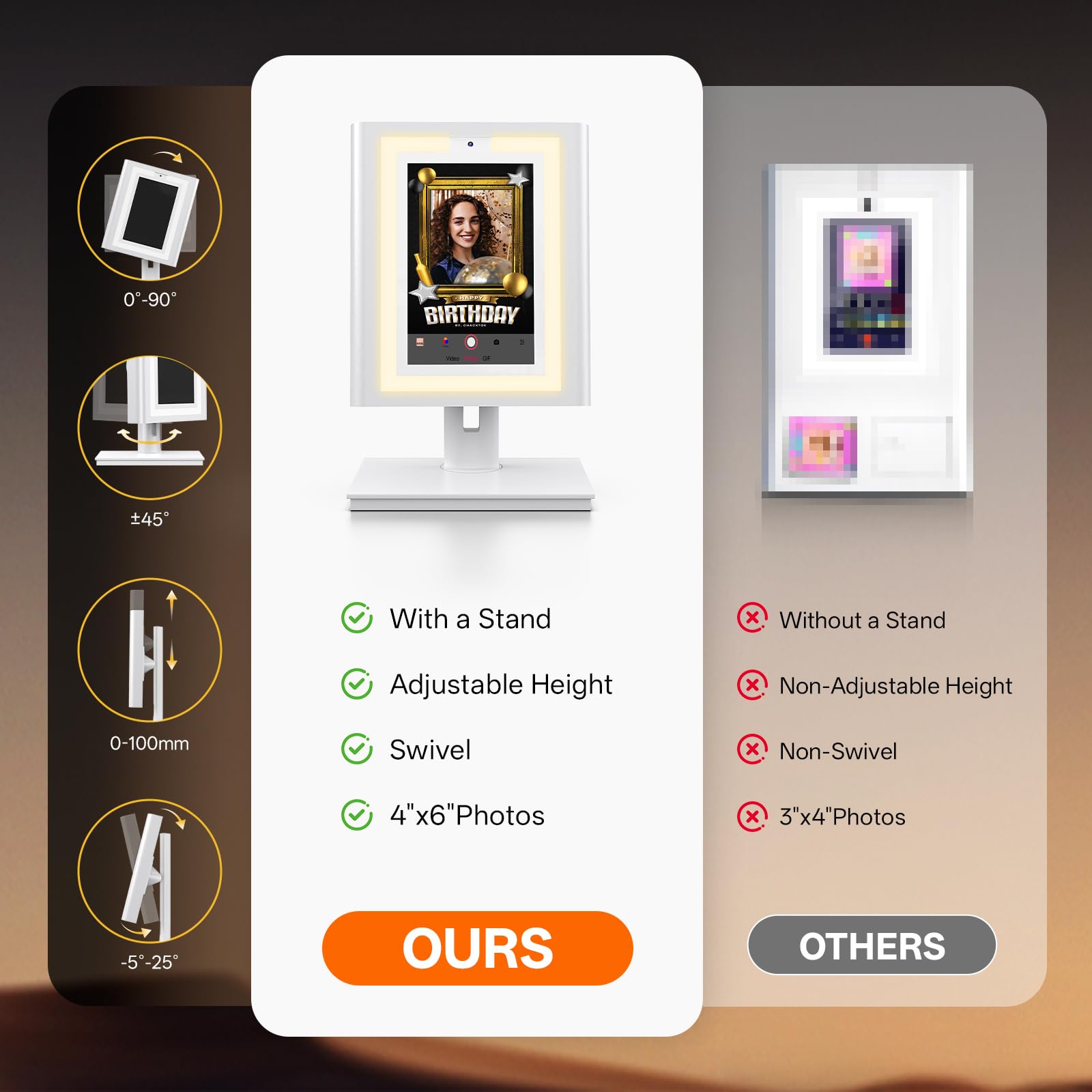 Desktop Photo Booth Machine All-in-One Instant Color Photo Printer with 10.1