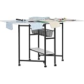 Studio Designs Sew Ready Fabric Cutting Standing Table with Craft Organizers - 58.75" W x 36.5" D x 30" H - Charcoal / White