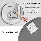 Warmiehomy Round Wall Mounted Mirror 40 cm Black Aluminum Frame view 4
