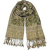 Wendyfull Pashmina Scarf for Women Shawls and Wraps Reversible Paisley Vintage Jacquard Soft Silky Rave Scarves Men