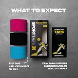 SPORTTAPE Kinesiology Tape 5cm x 5m 3 Roll Mixed Waterproof Hypoallergenic view 7