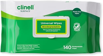 Clinell Universal Biodegradable Disinfectant Wipes 140 Pack Plastic-Free