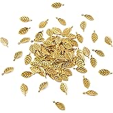 Craftdady Golden Elephant Lucky Pendants - Antique Gold Jesus Fish Vintage Buddhist Leaf Evil Eye Dangle Necklace Earring Charms for DIY Craft Jewelry Making