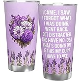 Adimidy I Came I Saw I Forgot What I Was Doing Tumbler Coffee Tumbler 20 oz Tumbler with Lid and Straw Insulated Tumblers Stainless Steel Tumbler, white2