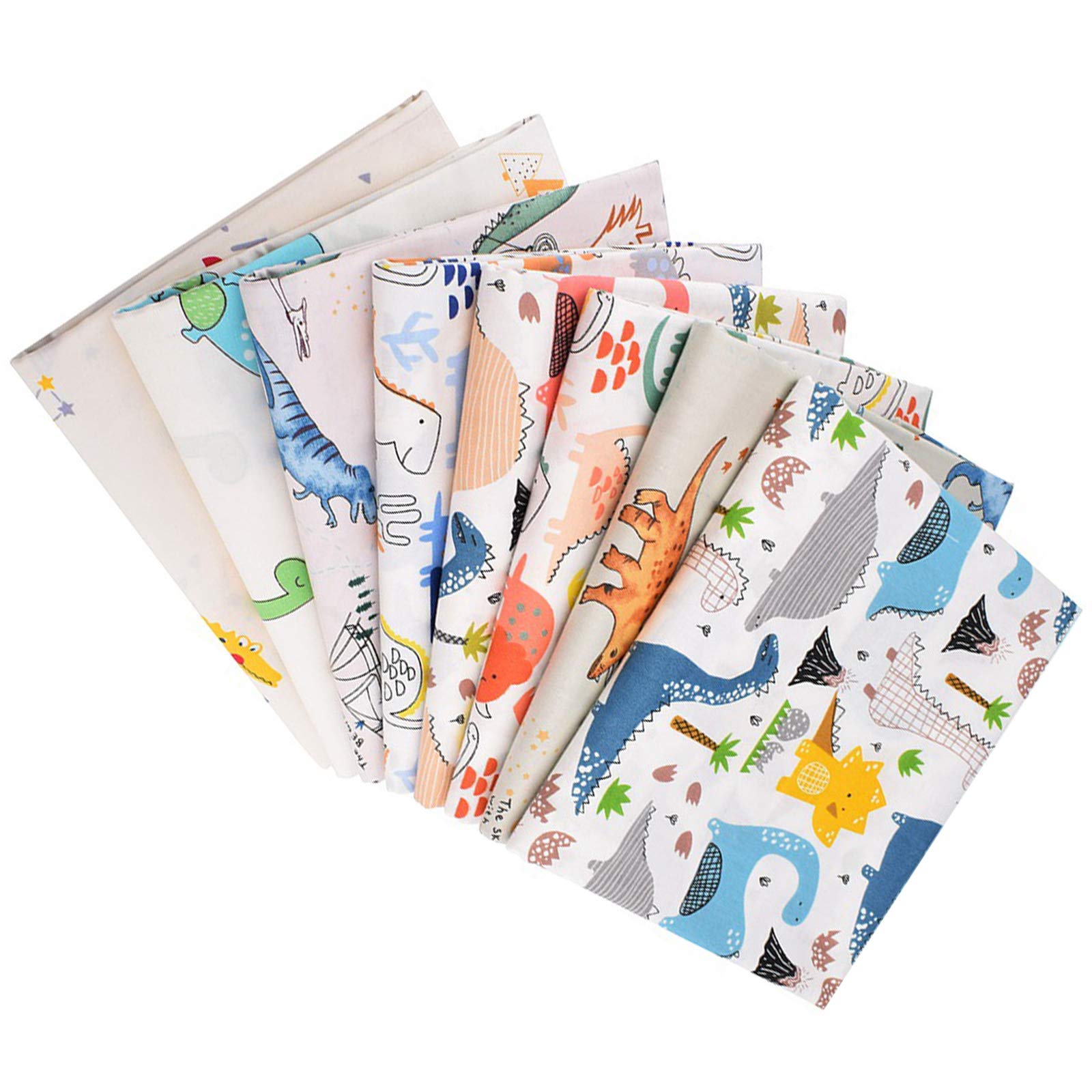 Cotton Craft Fabric Bundle Patchwork,7PCS 50 x 40cm Fat Squares Sewing Patchwork Different Pattern Cloths DIY Scrapbooking Artcraft (Dinosaur 50 * 40cm)