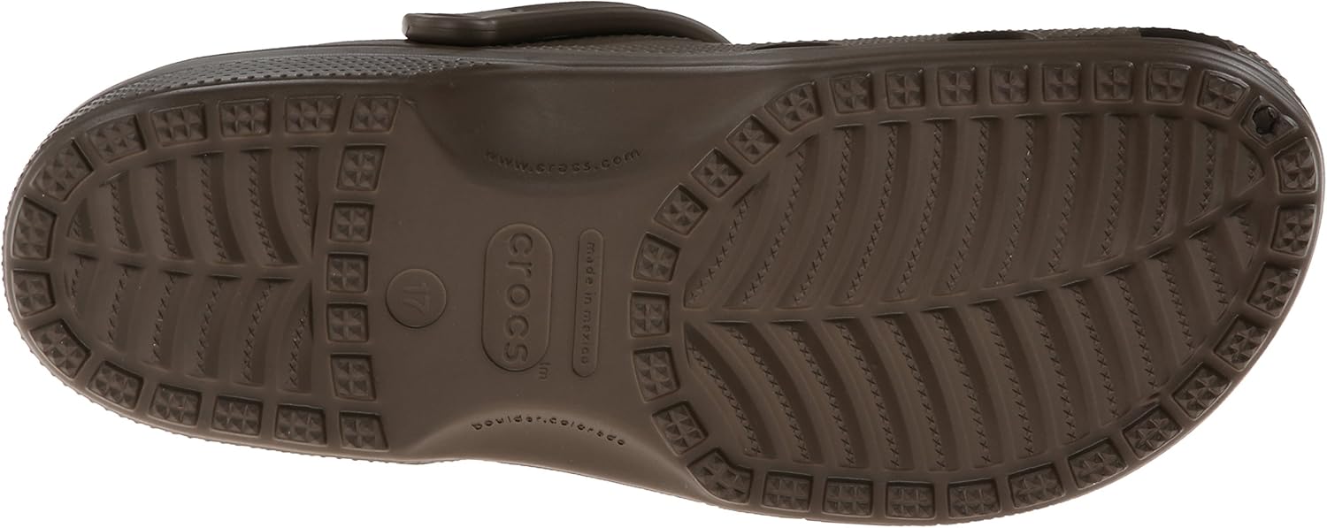  | Crocs unisex adult Classic | Water Shoes Comfortable Slip on Shoes Clog, Chocolate, 10 Women 8 Men US | Mules & Clogs