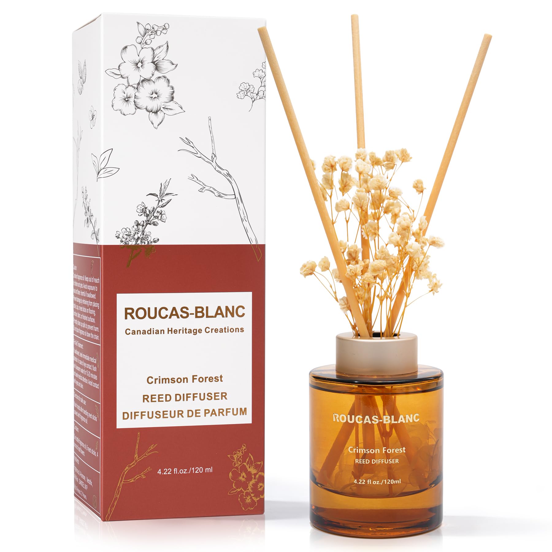 ROUCAS BLANC Reed Diffuser Set, Tonka Bean and Woody Scented Diffuser ...