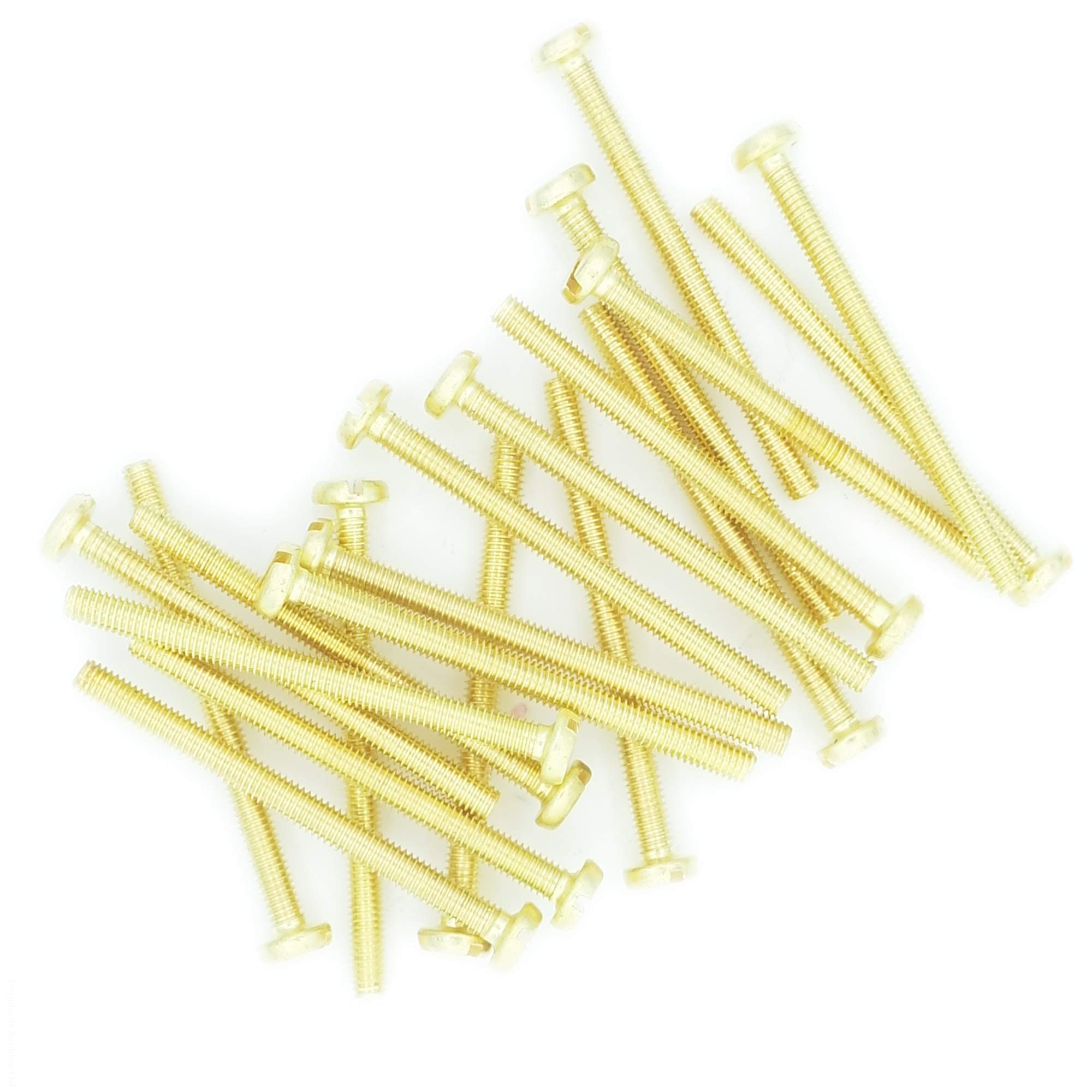 M5 x 12 (5mm x 12mm) Slot Pan Machine Screw (Bolt) - Brass (Pack of 20)