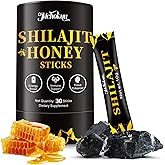 Shilajit Honey Sticks for Men & Women, Himalayan Shilajit with Organic Honey, 85+ Trace Minerals & 75%+ Fulvic Acid for Energy Support & Overall Health, 30 Sticks