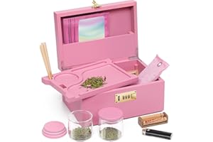 OZCHIN Large Bamboo Box with Combination Lock Decorative box for Home Great Gift Choice Storage Lockbox with Storage Jar, Christmas Gifts for Men Women