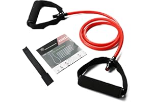 ZHIAMZ Resistance Bands with Handles, Single Resistance Bands, Exercise Bands with Handles, for Resistance Training, Physical Therapy, Home Workouts, Fitness, Pilates