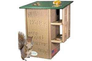 JCS Wildlife Green & Tan Ultimate Squirrel House – Multi-Tiered Nesting Box with Predator Guards – Weather-Resistant Recycled Poly Lumber – Ventilated & Easy to Clean – Made in USA